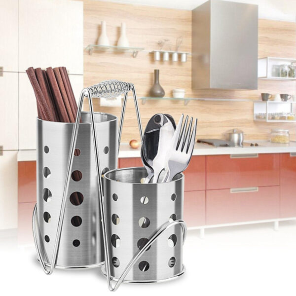 Stainless Steel Chopsticks & Utensils Holder – Cage Tube Design