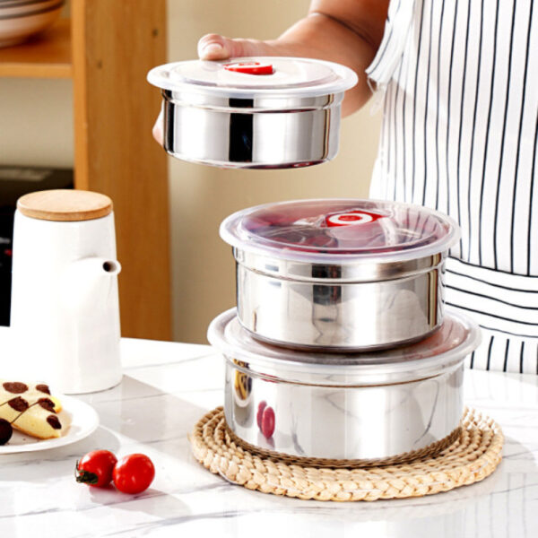 Stainless Steel Airtight Food Storage Containers – 3 Piece Set