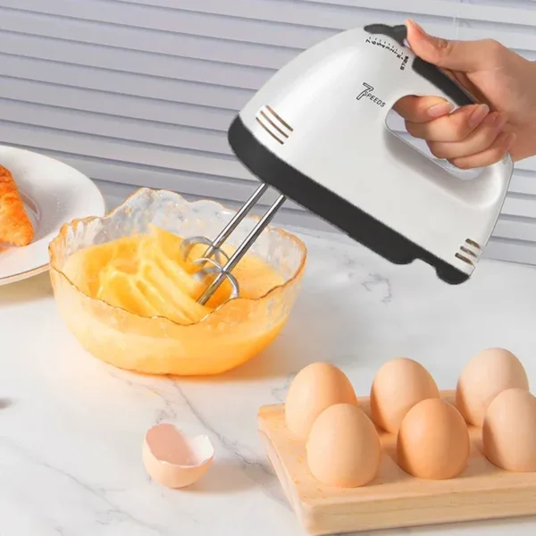 Egg Beater Mixer with Dough Hooks – 5-Speed Kitchen Tool